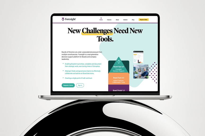 Foresight - WordPress website built for board operations and decision support