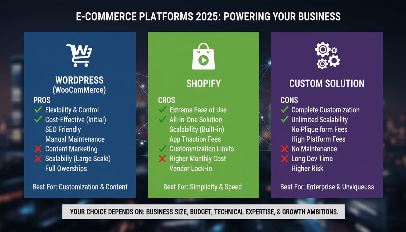 WordPress vs Shopify vs Custom: Which Platform Is Right for Your Business?