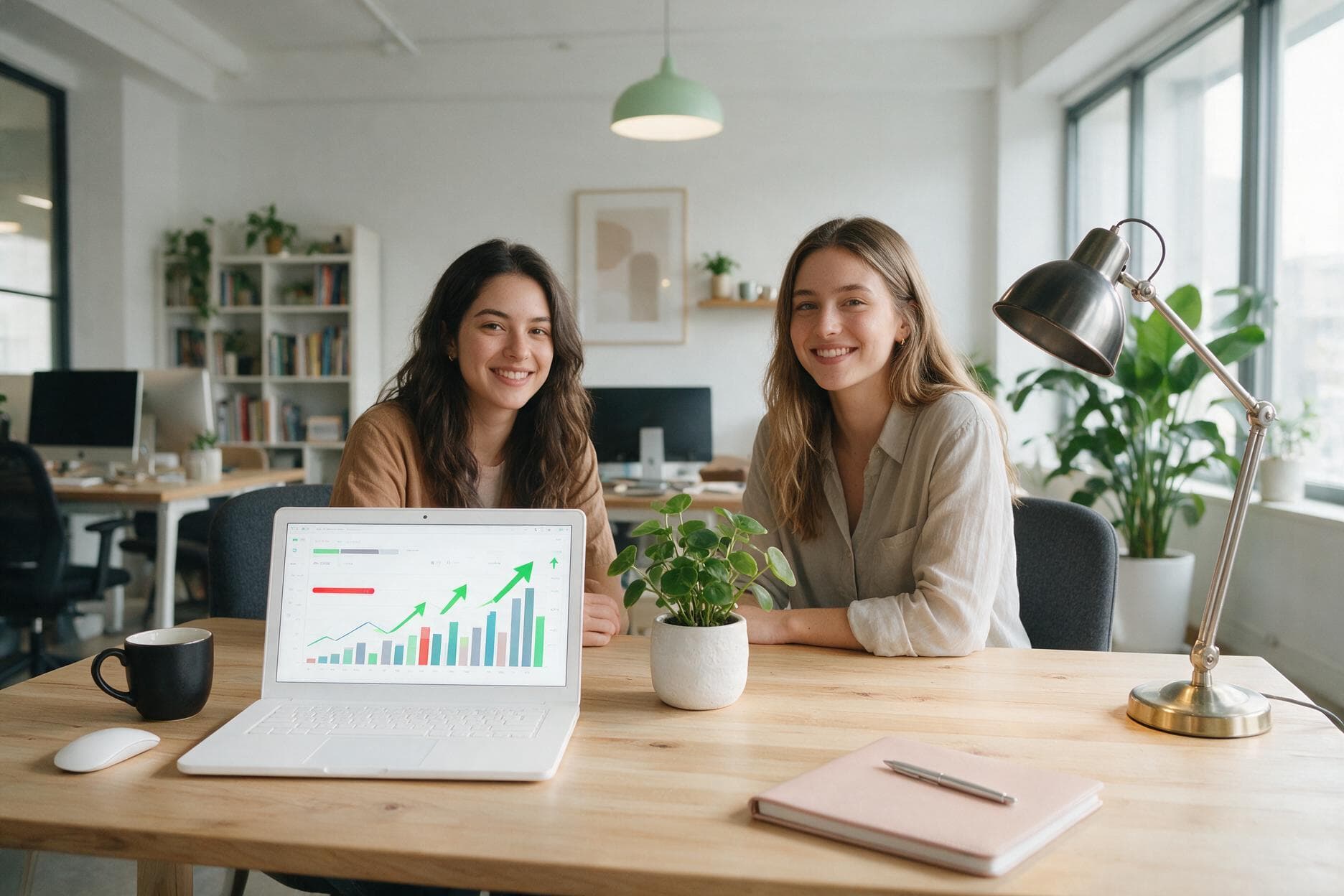 Marketing performance dashboard with campaign charts and growth metrics