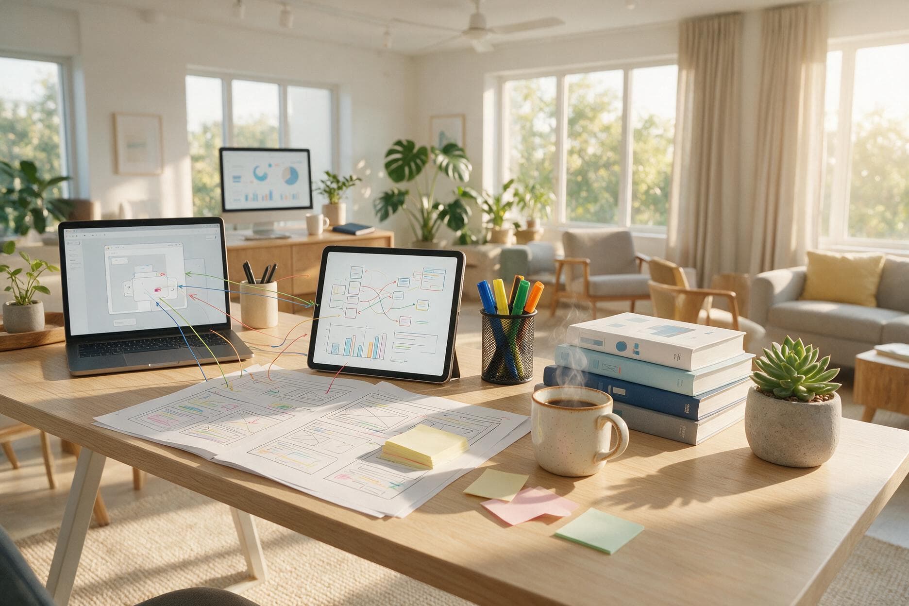 UX audit dashboard with interface review notes and usability indicators