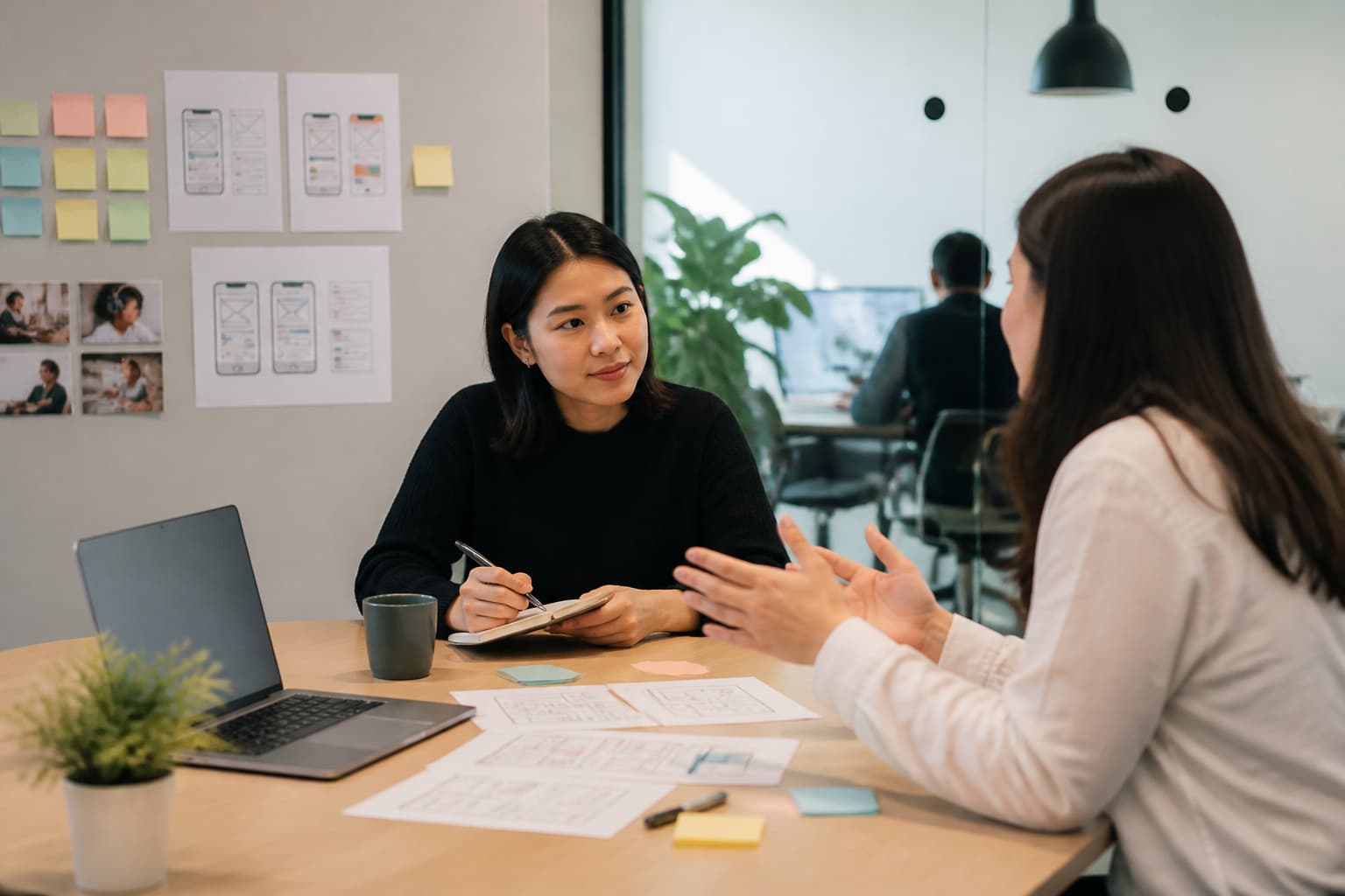 User research findings arranged with journey and behavior insights
