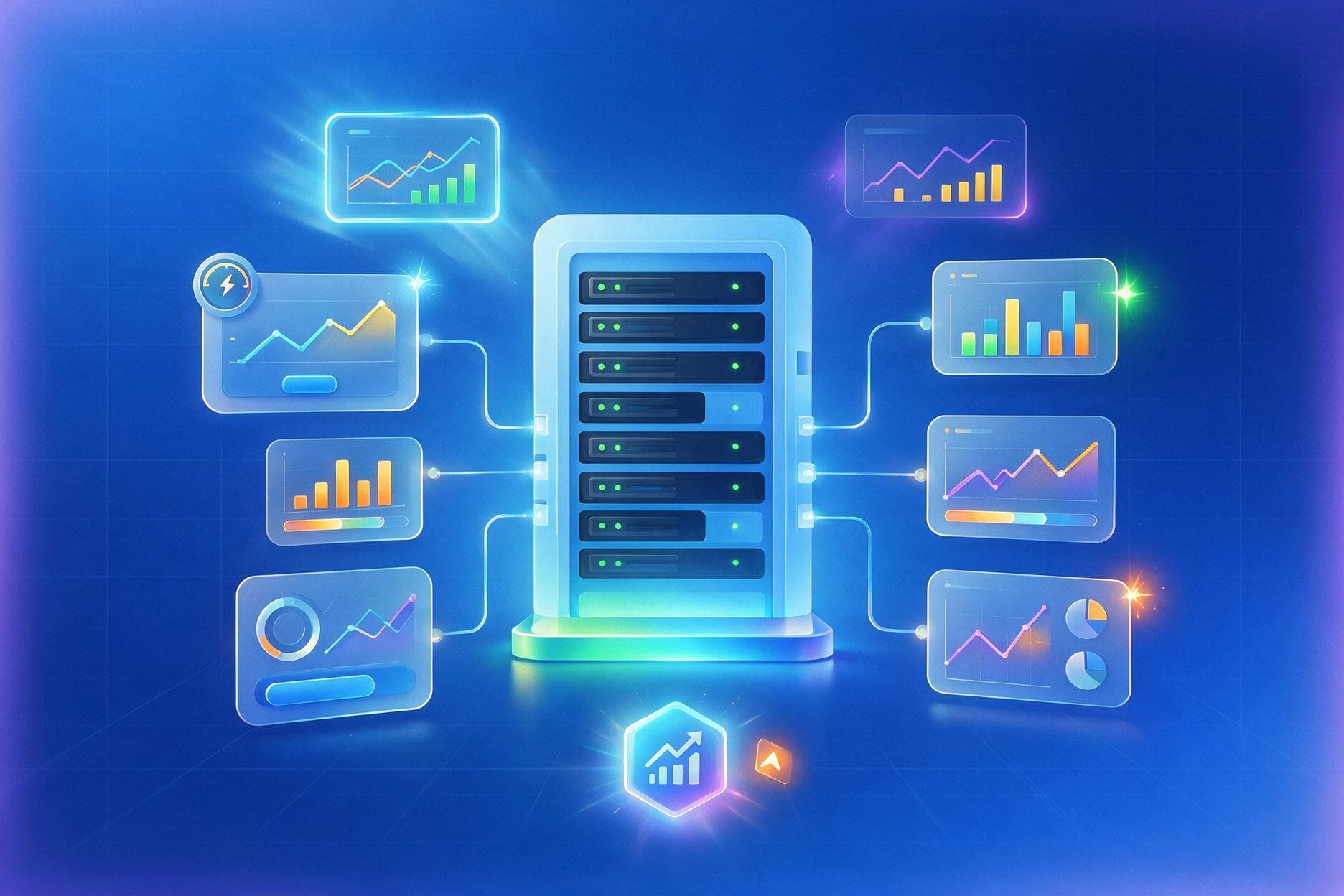 Monitoring dashboard with website health, alerts, and performance charts