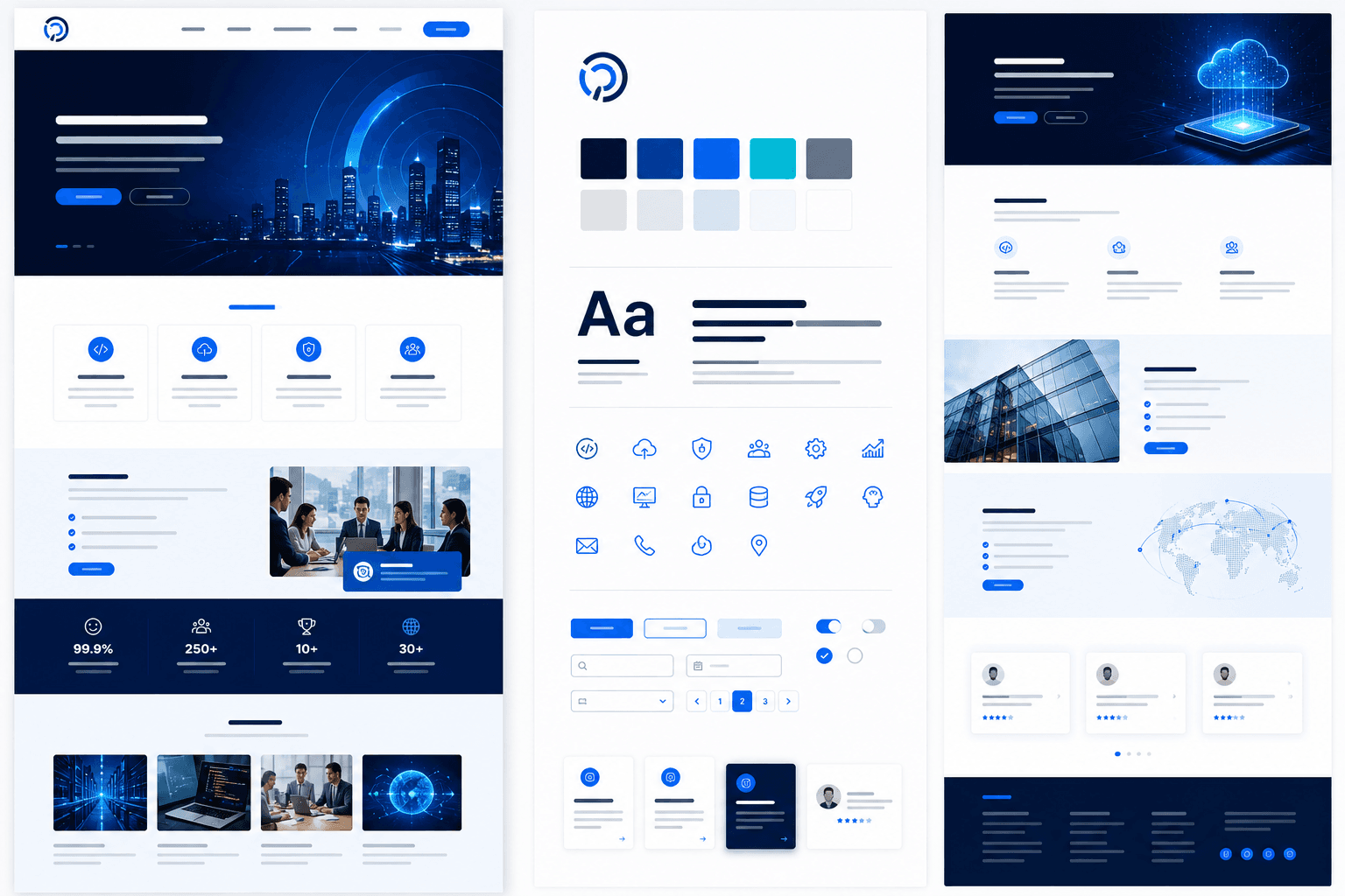 Before-and-after website redesign concept with improved interface screens
