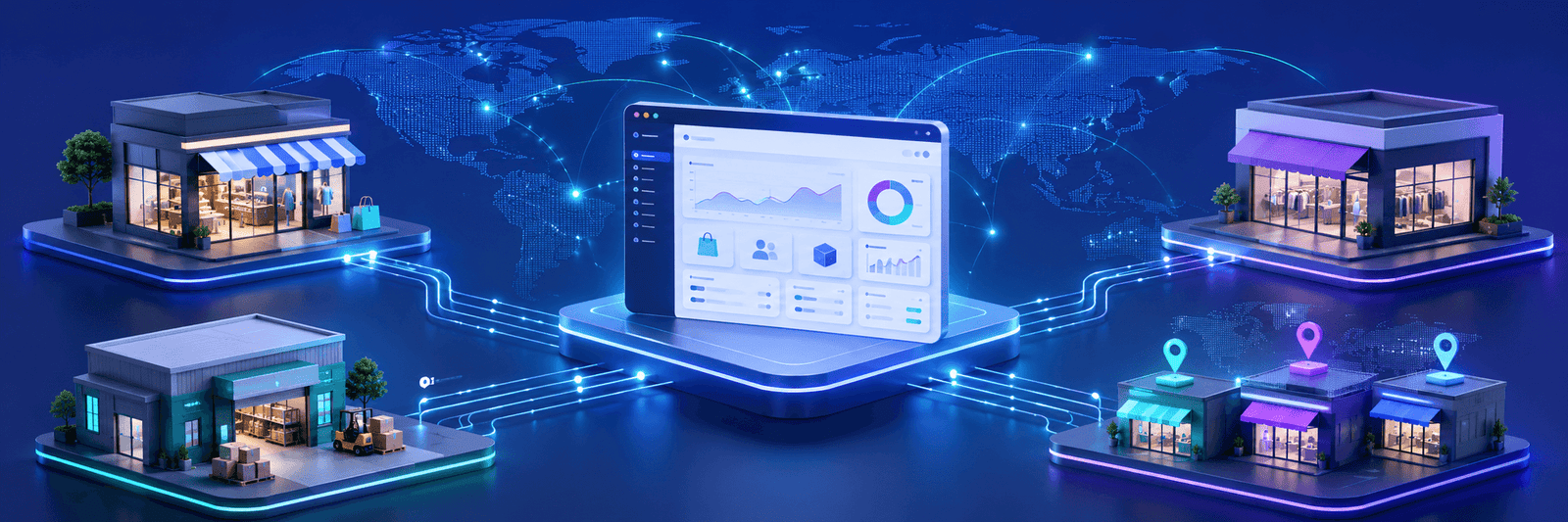 One ecommerce backend connected to multiple BigCommerce storefronts for retail, wholesale, and regional stores