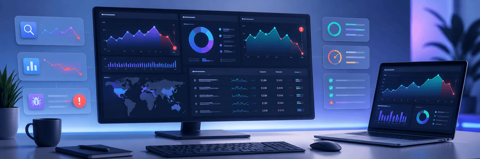 Google spam update SEO dashboard showing website rankings, traffic movement, and search visibility analysis