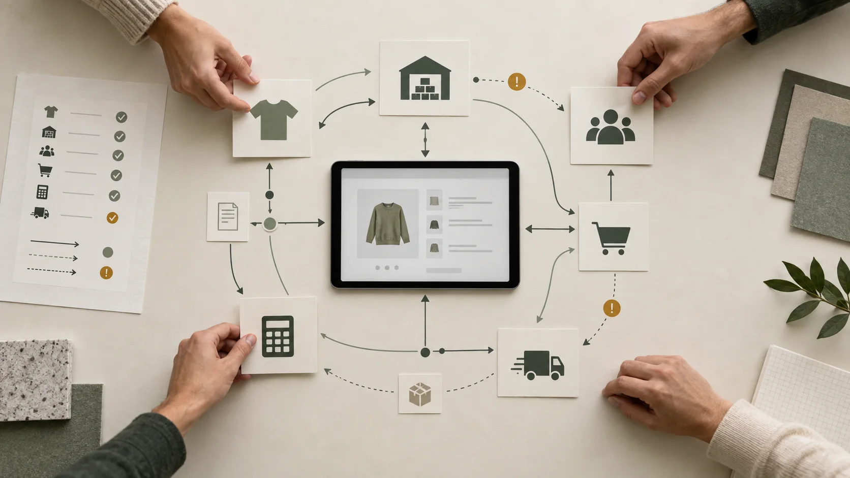 Team mapping product, inventory, customer, order, accounting, and shipping data around an ecommerce store